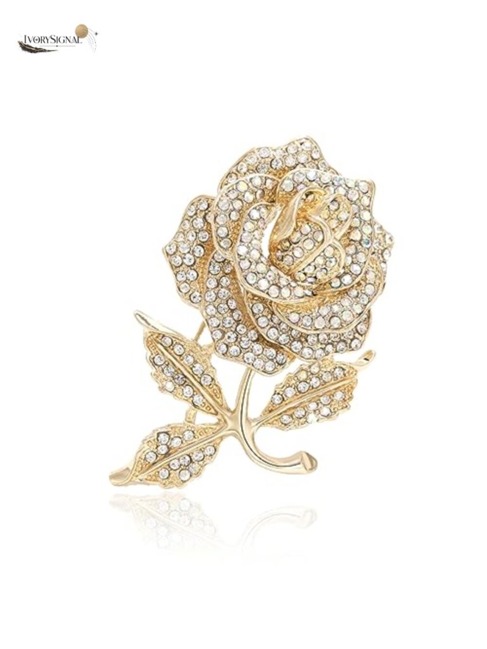Women's Crystal Rhinestone Pearl Flower Brooch Pin for Jacket, Shawl, Bag
